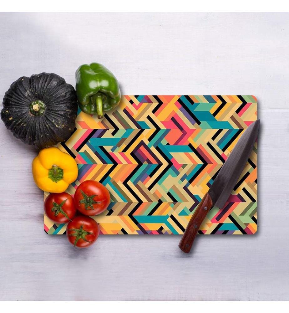 Cutting Board, Multicolor, 100% TEMPERED GLASS (Thickness: 4 mm)