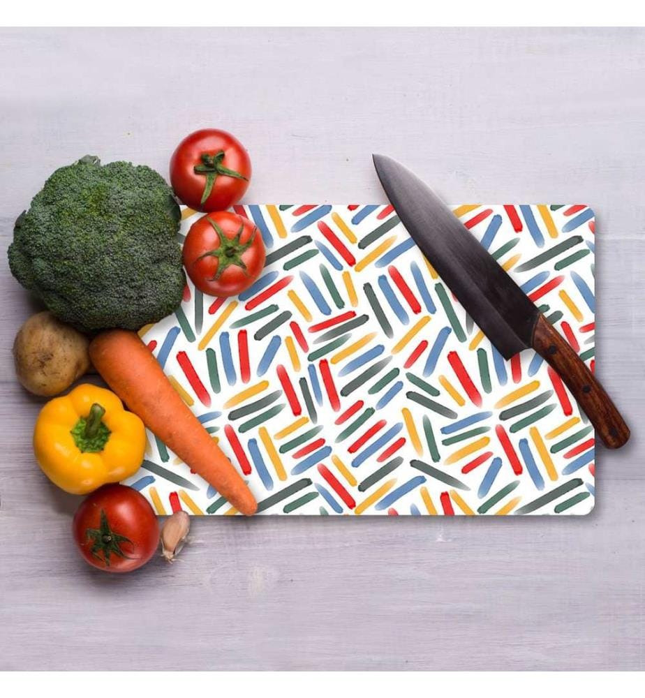 Cutting Board, Multicolor, 100% TEMPERED GLASS (Thickness: 4 mm)