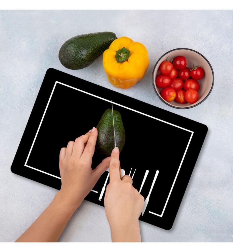 Cutting Board, Multicolor, 100% TEMPERED GLASS (Thickness: 4 mm)