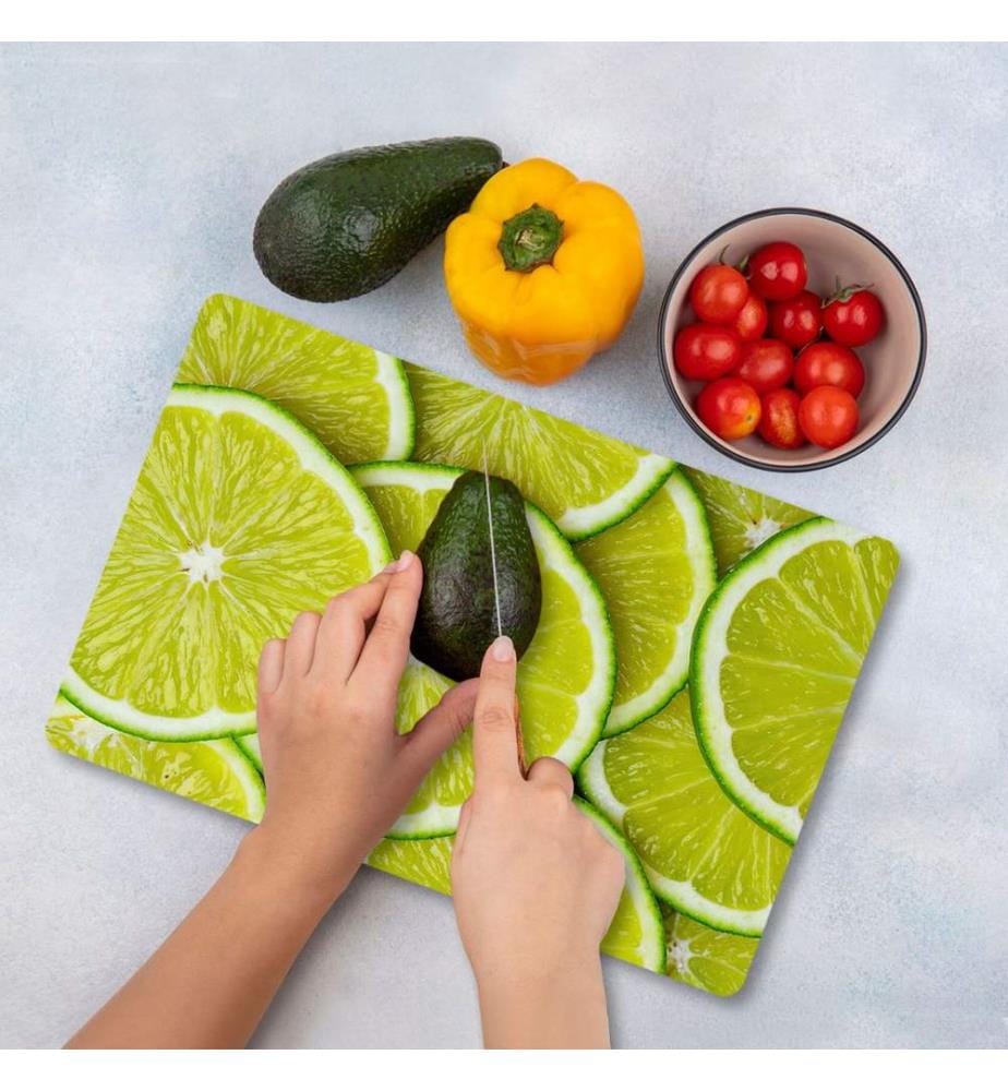 Cutting Board, Multicolor, 100% TEMPERED GLASS (Thickness: 4 mm)