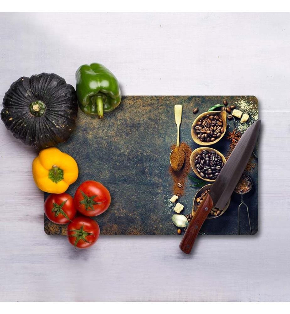 Cutting Board, Multicolor, 100% TEMPERED GLASS (Thickness: 4 mm)