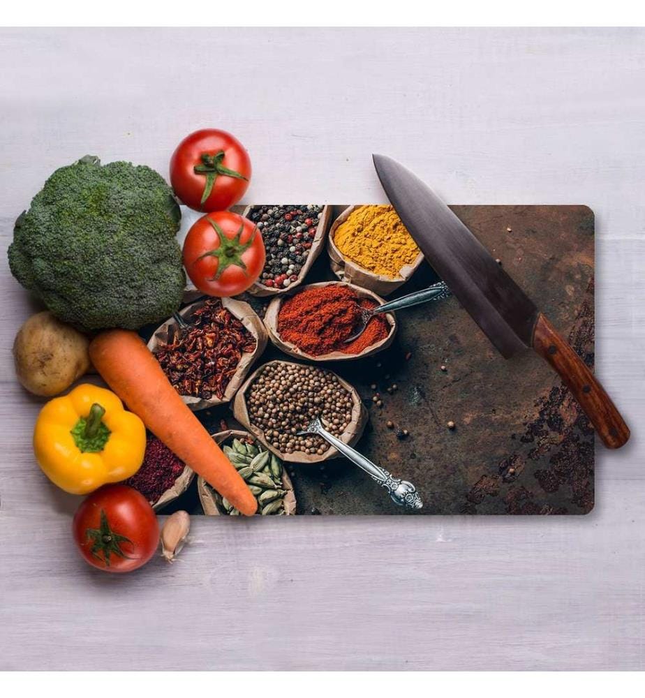 Cutting Board, Multicolor, 100% TEMPERED GLASS (Thickness: 4 mm)