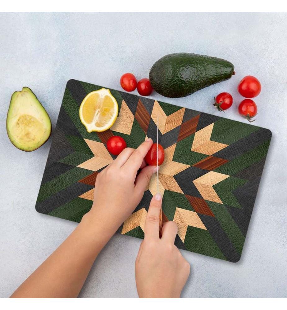 Cutting Board, Multicolor, 100% TEMPERED GLASS (Thickness: 4 mm)