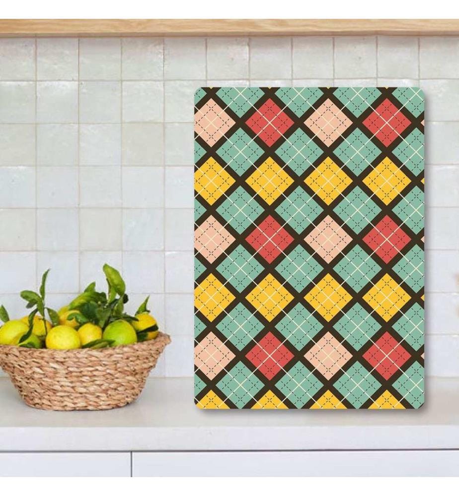 Cutting Board, Multicolor, 100% TEMPERED GLASS (Thickness: 4 mm)
