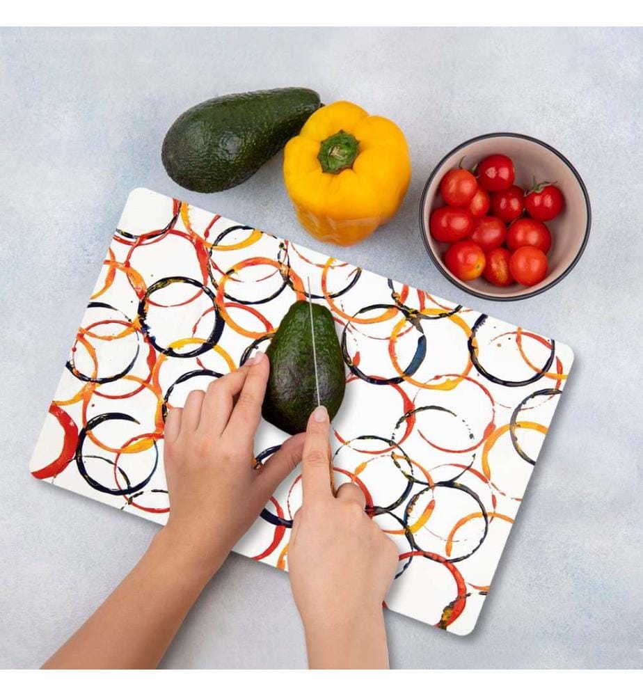 Cutting Board, Multicolor, 100% TEMPERED GLASS (Thickness: 4 mm)
