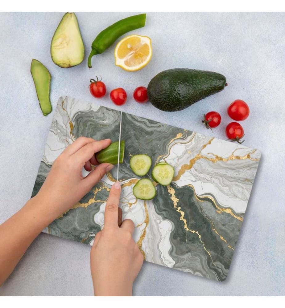 Cutting Board, Multicolor, 100% TEMPERED GLASS (Thickness: 4 mm)
