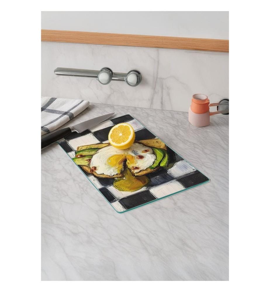 Cutting Board, Multicolor, 100% TEMPERED GLASS (Thickness: 4 mm)
