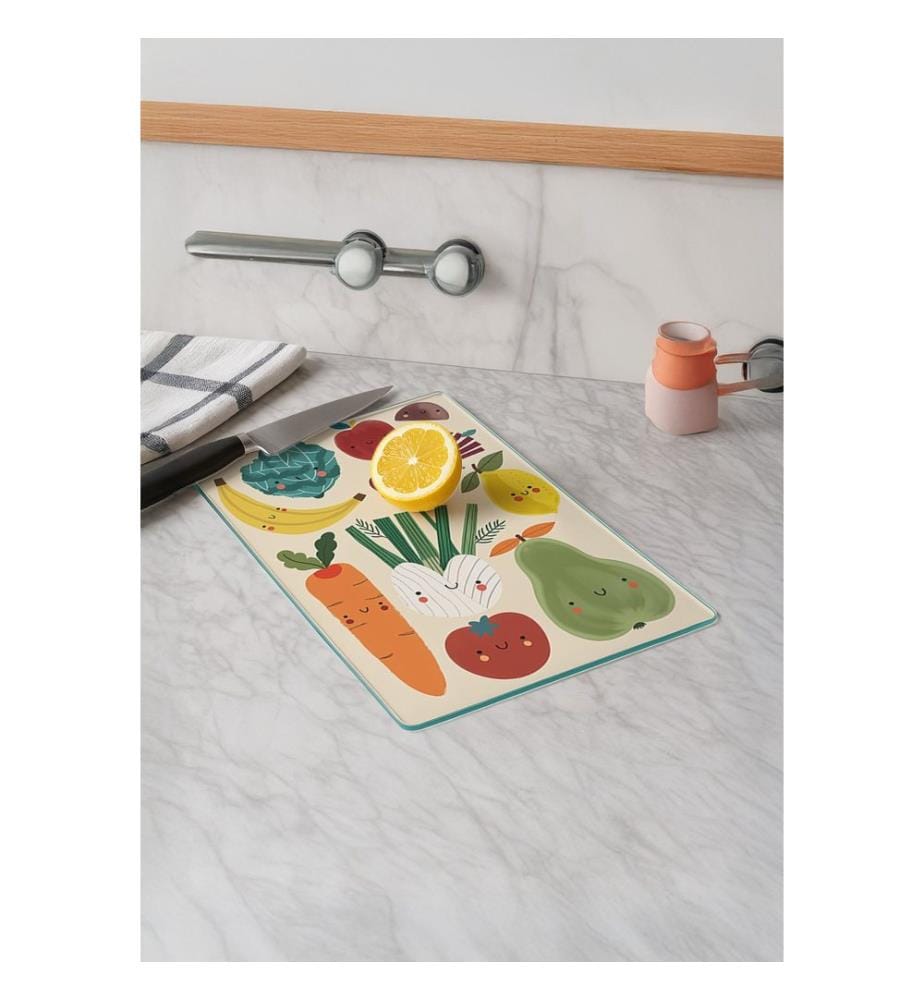 Cutting Board, Multicolor, 100% TEMPERED GLASS (Thickness: 4 mm)