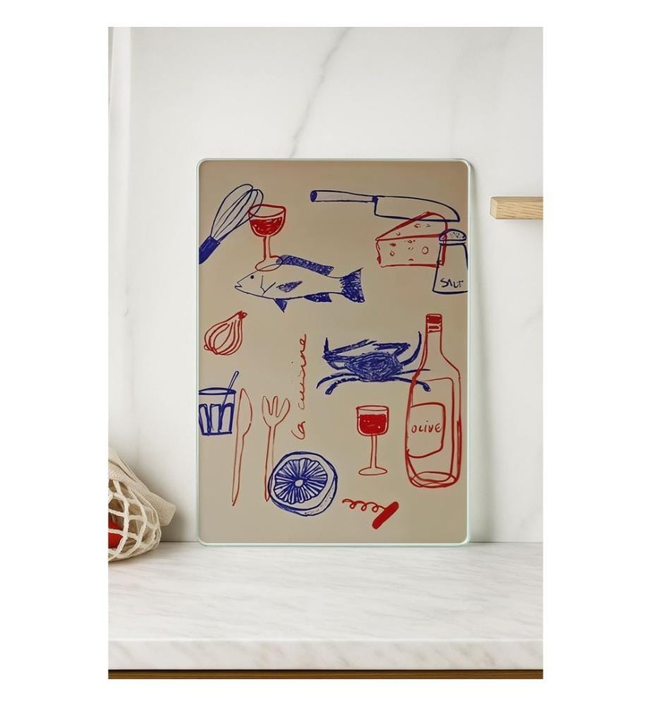 Cutting Board, Multicolor, 100% TEMPERED GLASS (Thickness: 4 mm)