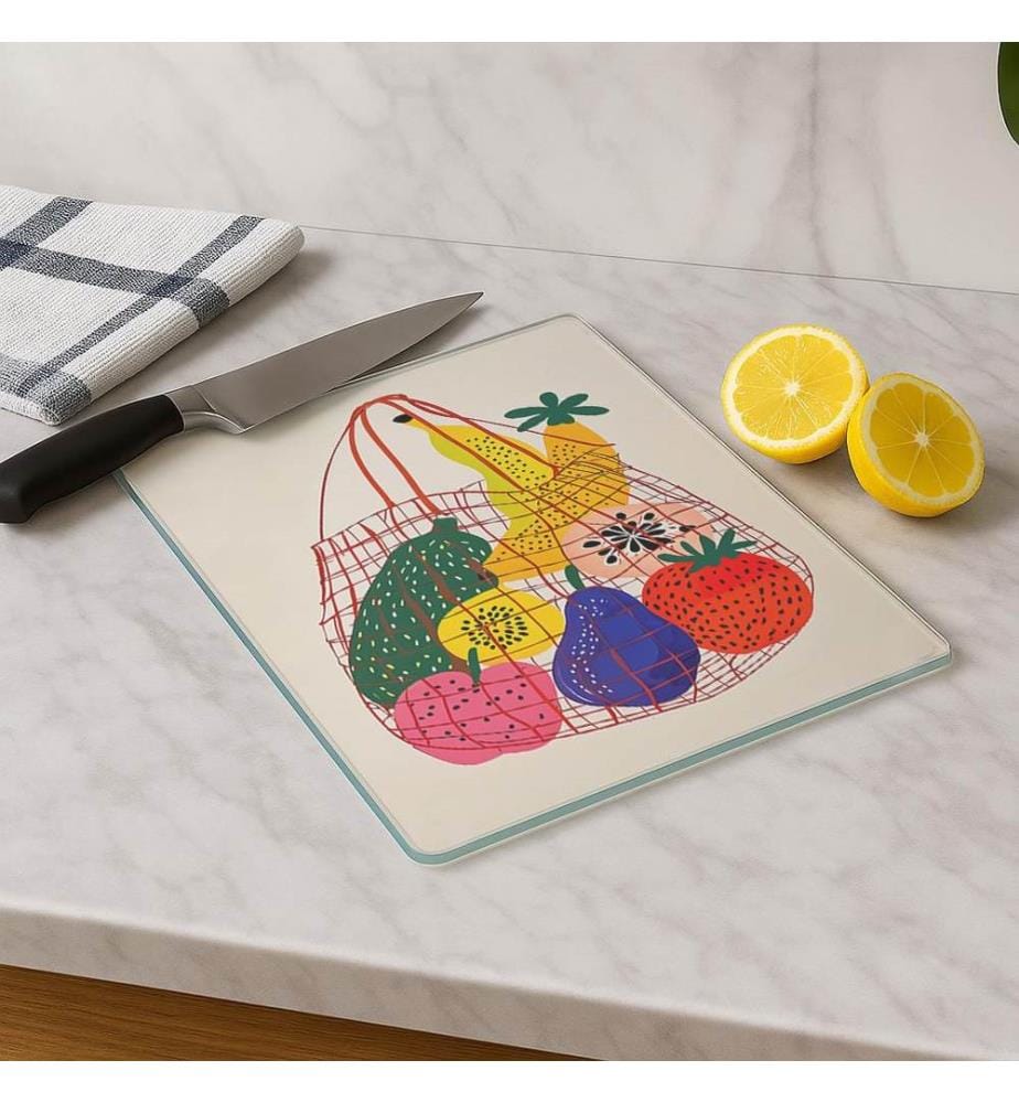 Cutting Board, Multicolor, 100% TEMPERED GLASS (Thickness: 4 mm)