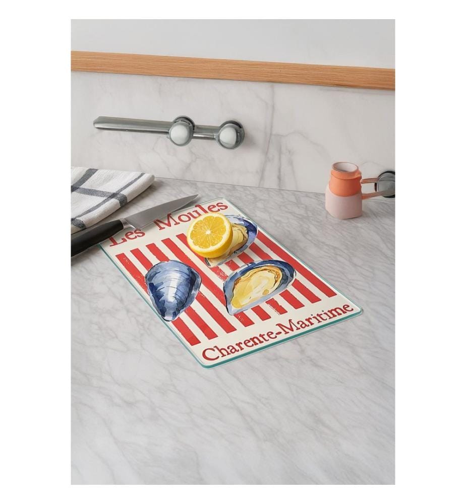 Cutting Board, Multicolor, 100% TEMPERED GLASS (Thickness: 4 mm)