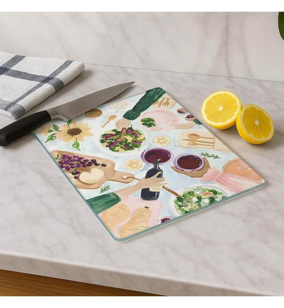 Cutting Board, Multicolor, 100% TEMPERED GLASS (Thickness: 4 mm)