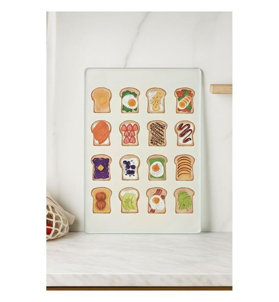 Cutting Board, Multicolor, 100% TEMPERED GLASS (Thickness: 4 mm)