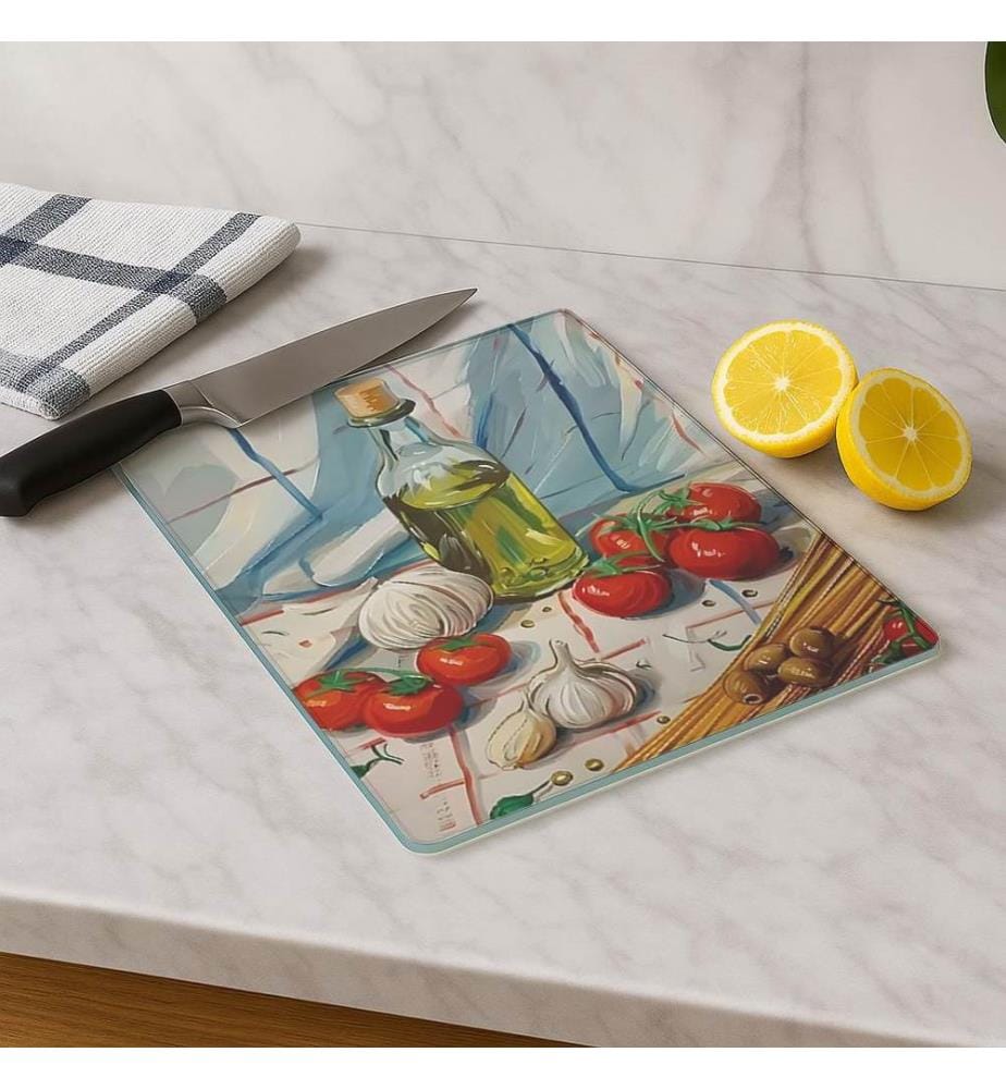 Cutting Board, Multicolor, 100% TEMPERED GLASS (Thickness: 4 mm)