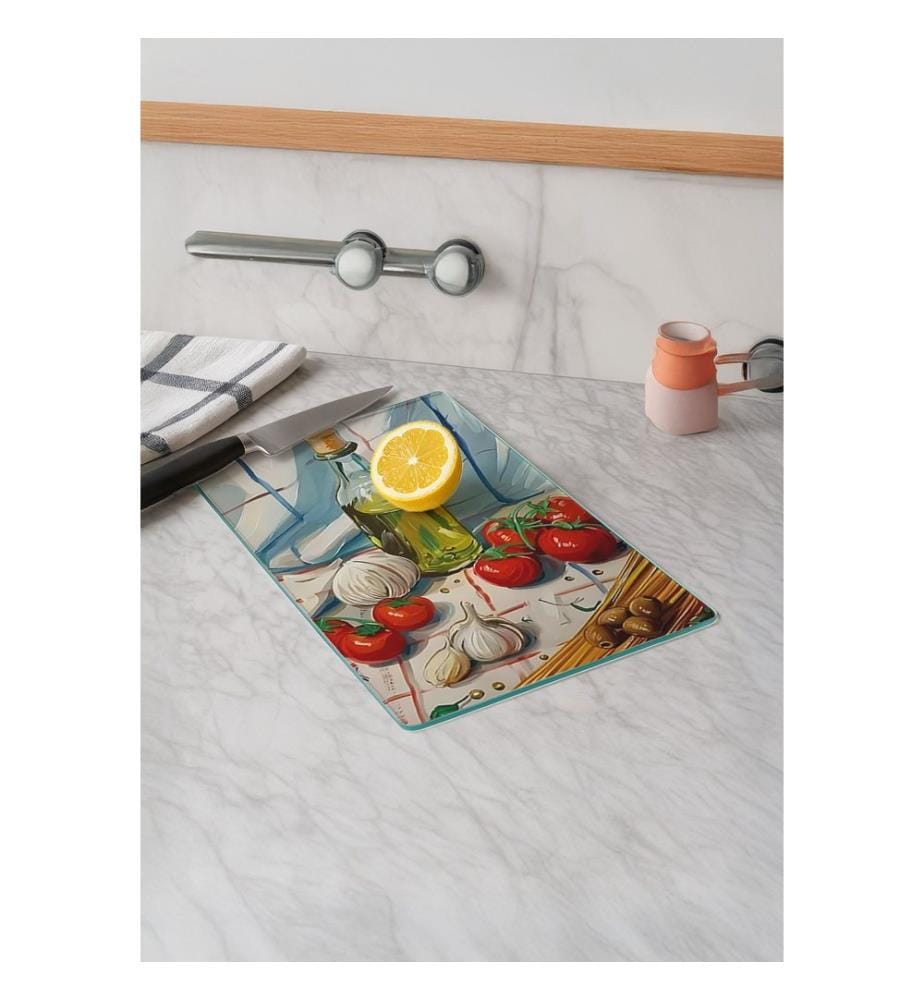 Cutting Board, Multicolor, 100% TEMPERED GLASS (Thickness: 4 mm)