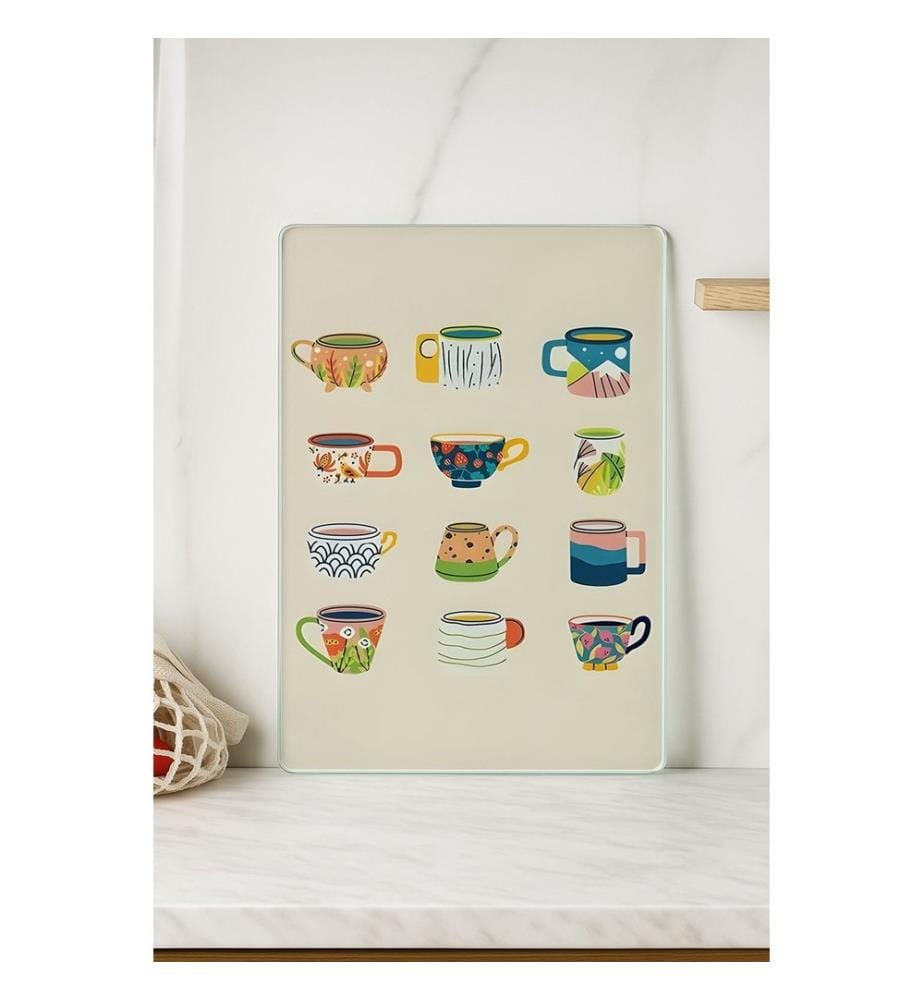 Cutting Board, Multicolor, 100% TEMPERED GLASS (Thickness: 4 mm)