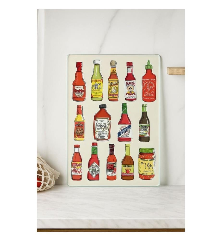 Cutting Board, Multicolor, 100% TEMPERED GLASS (Thickness: 4 mm)