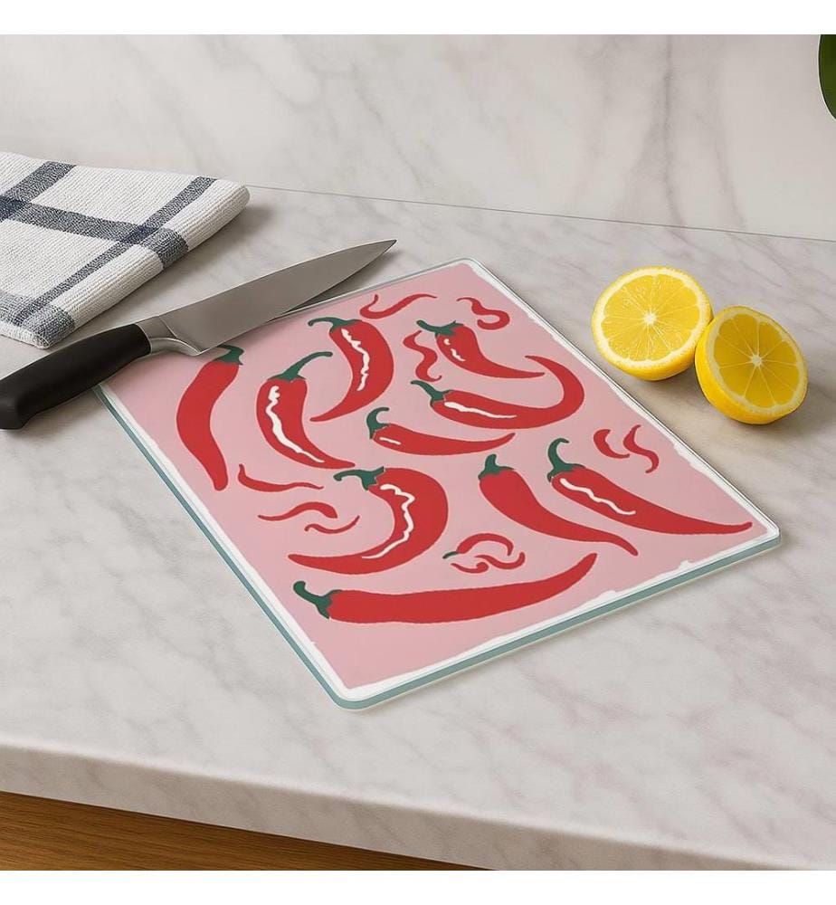 Cutting Board, Multicolor, 100% TEMPERED GLASS (Thickness: 4 mm)