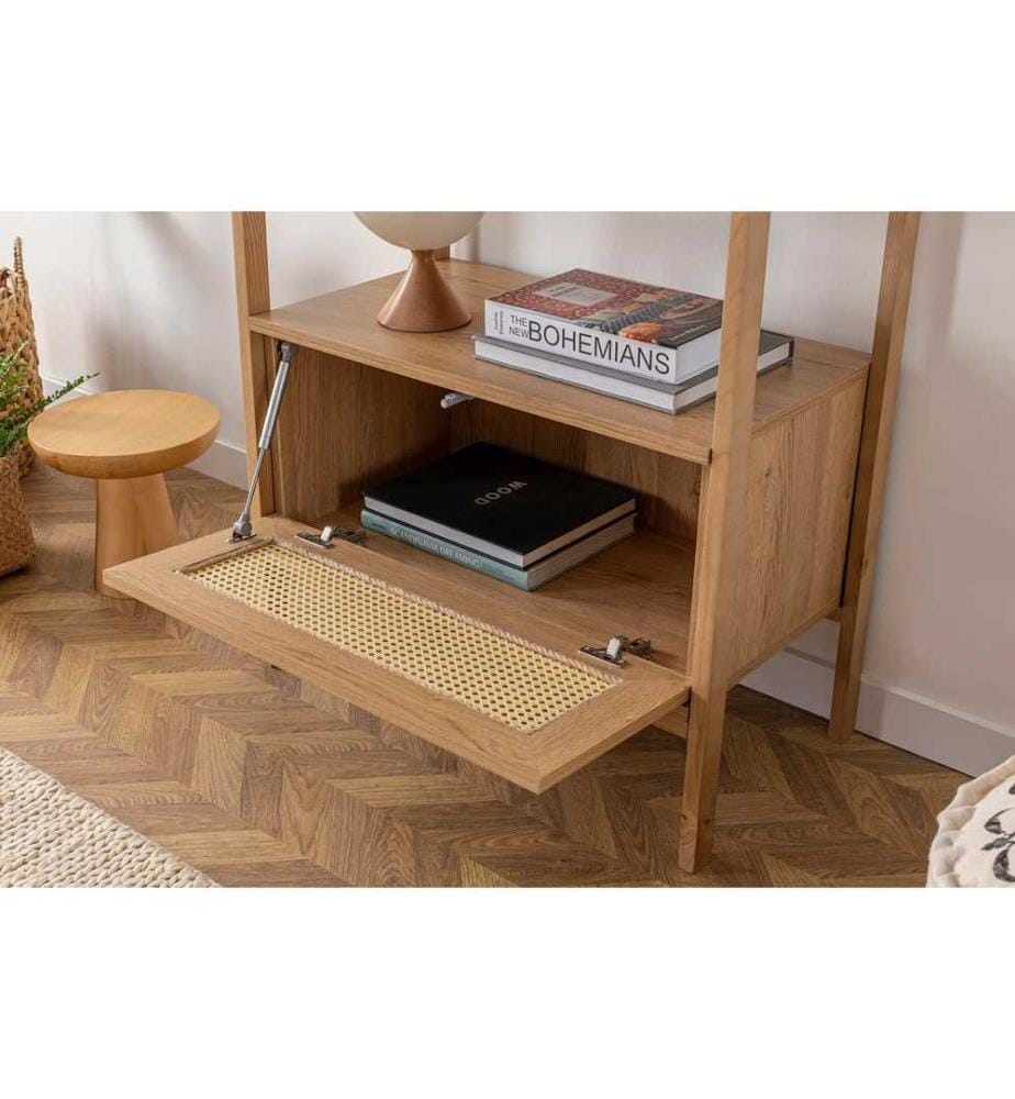 Libreria, Naturale, Pannello truciolare rivestito in melamina, Gambe in legno