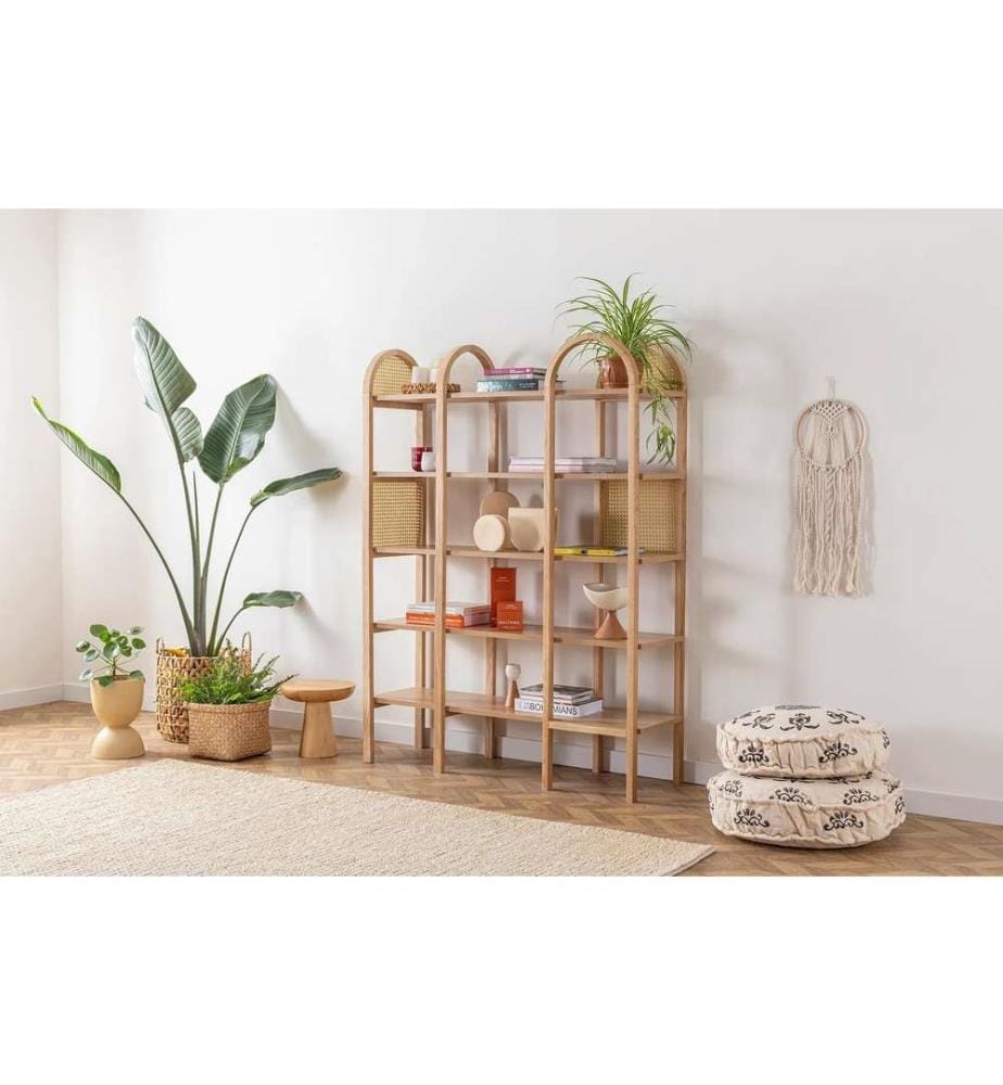 Libreria, Naturale, Pannello truciolare rivestito in melamina, Gambe in legno