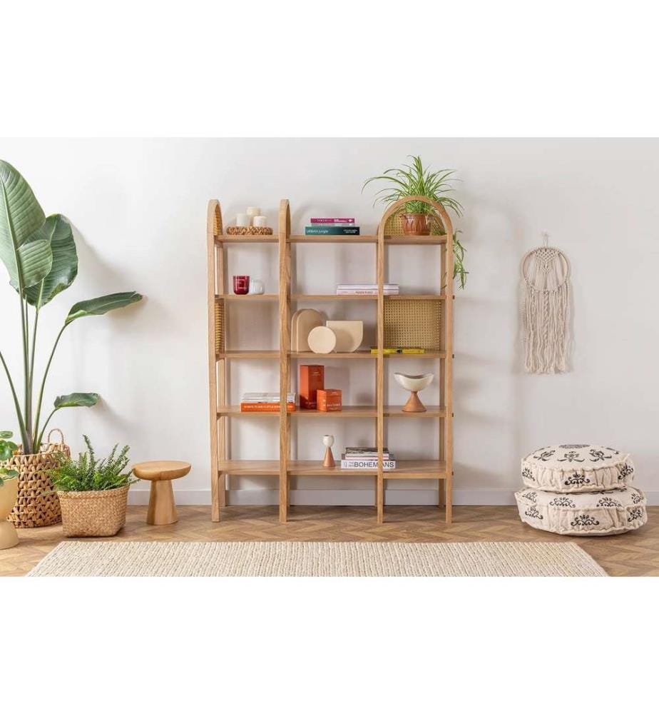 Libreria, Naturale, Pannello truciolare rivestito in melamina, Gambe in legno