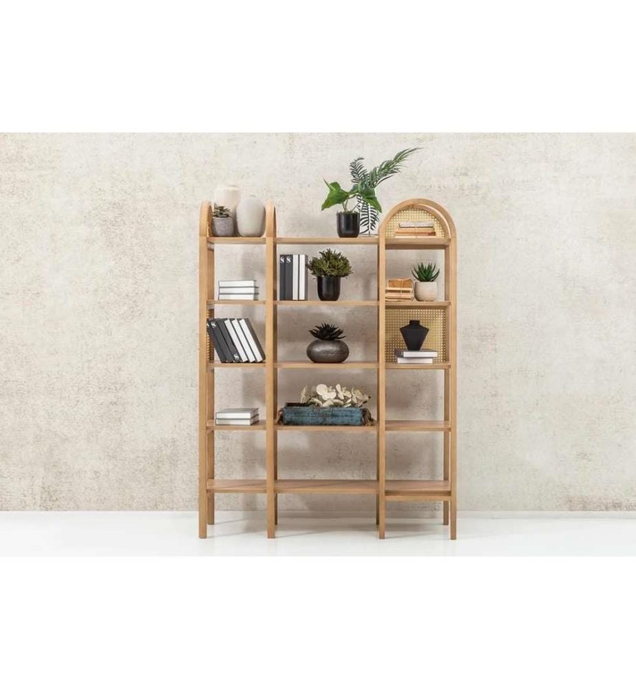 Libreria, Naturale, Pannello truciolare rivestito in melamina, Gambe in legno