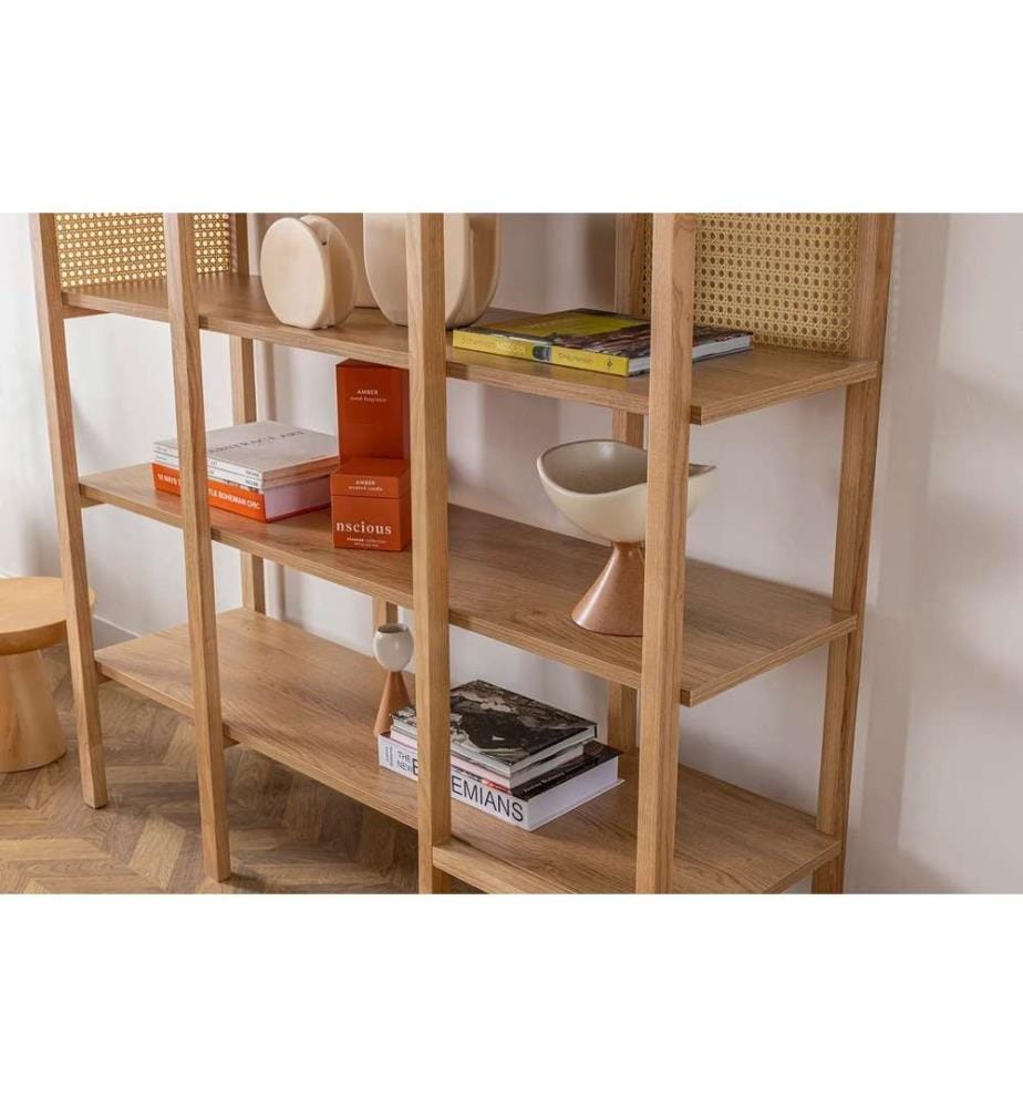 Libreria, Naturale, Pannello truciolare rivestito in melamina, Gambe in legno