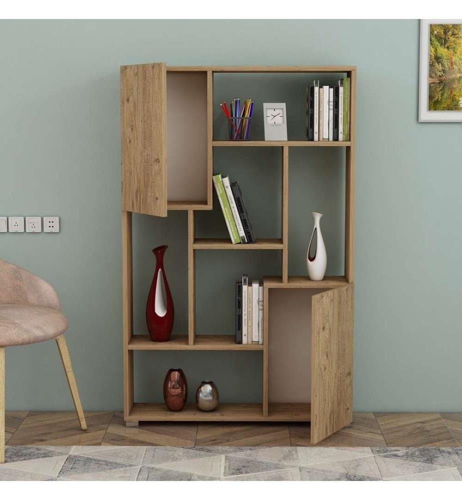 Bibliothèque, pin atlantique, panneau de particules mélaminé