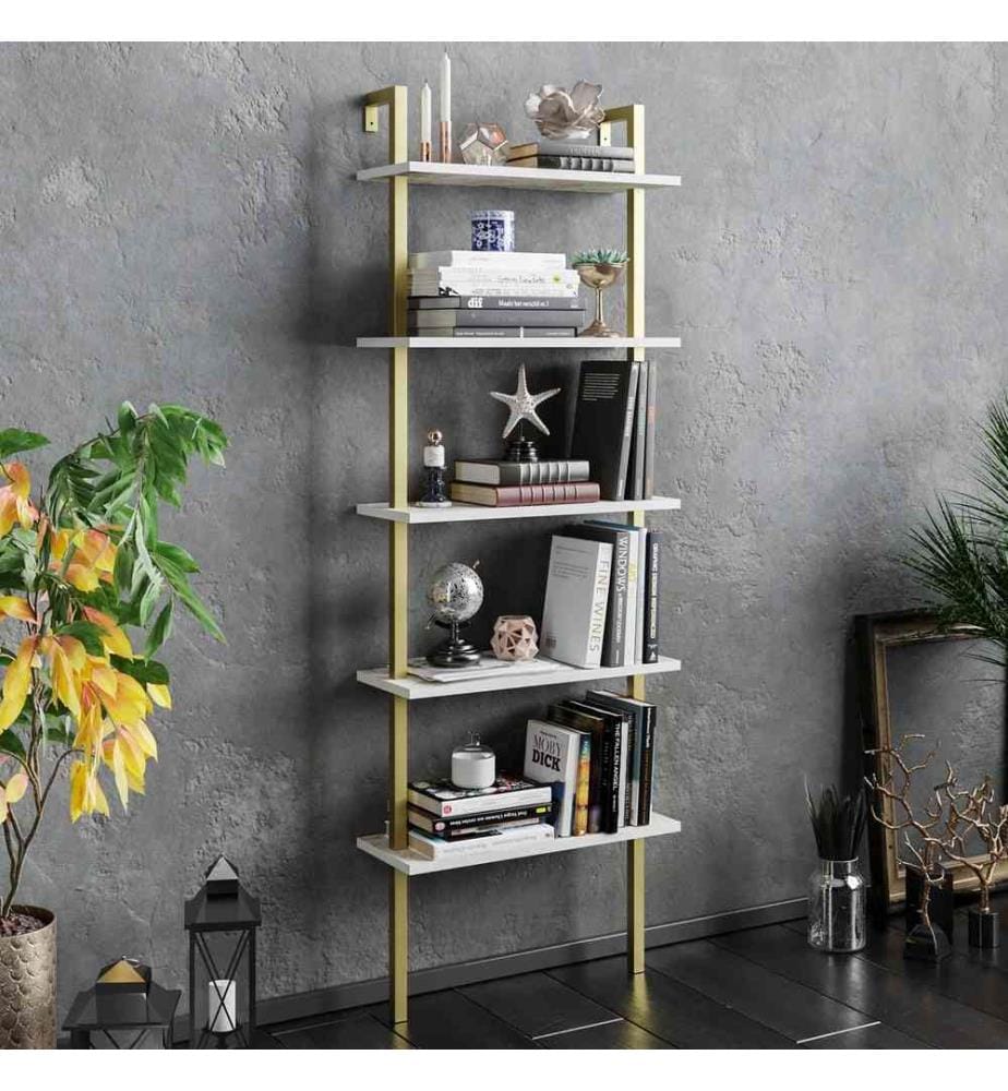 Libreria, oro bianco, pannello di particelle rivestito di melamina