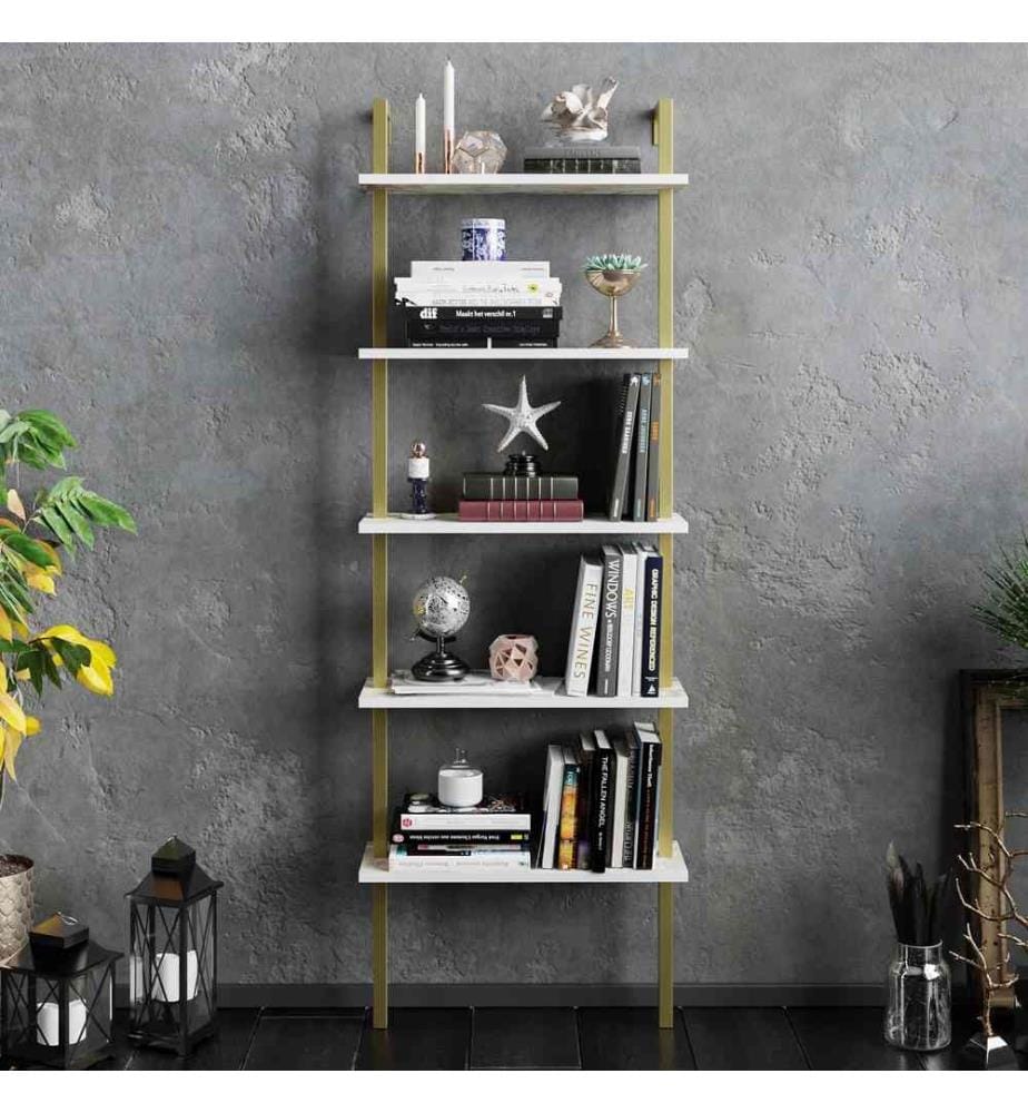 Libreria, oro bianco, pannello di particelle rivestito di melamina