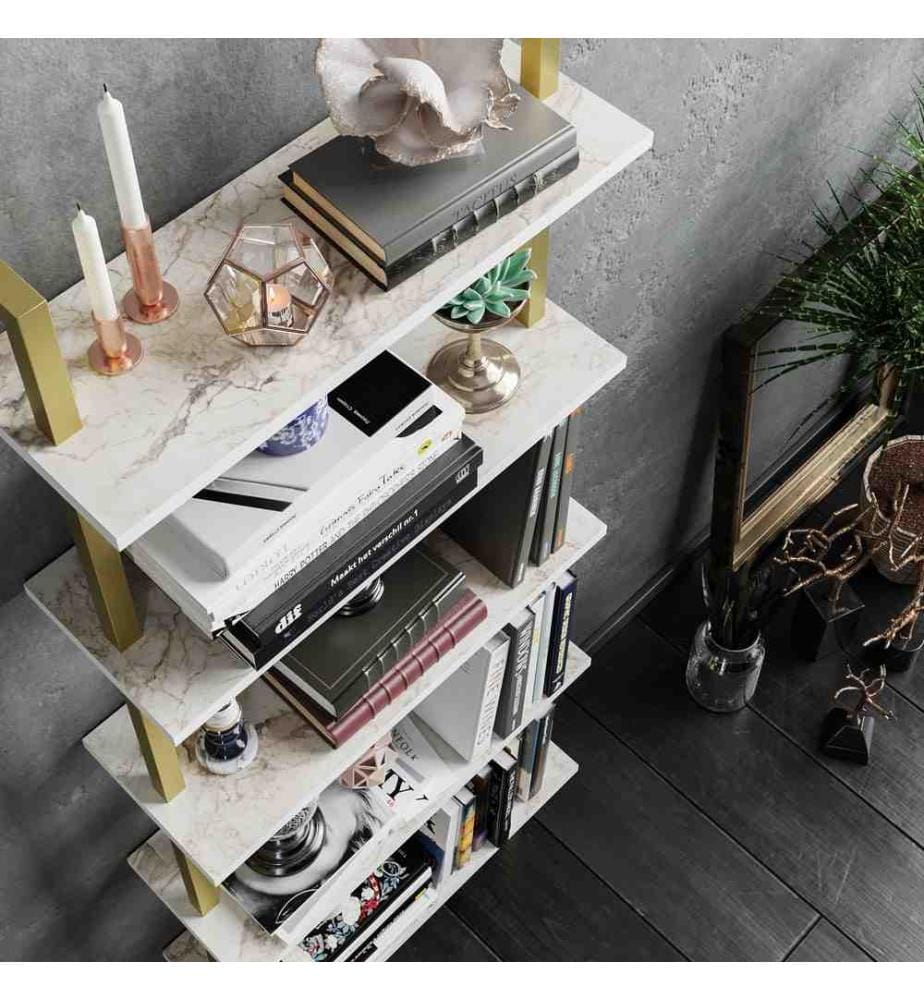 Libreria, oro bianco, pannello di particelle rivestito di melamina