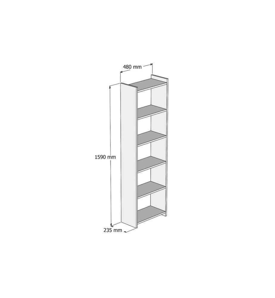 Scaffale, bianco, pannello truciolare rivestito in melamina