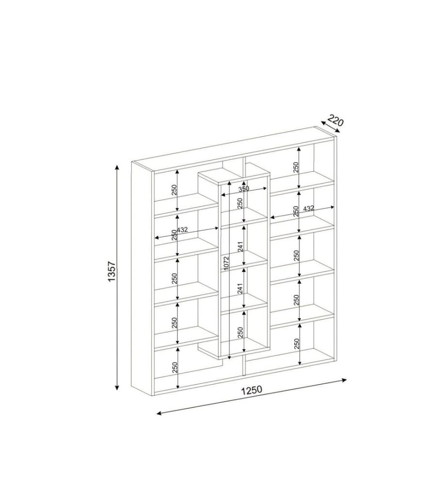 Scaffale, bianco, pannello truciolare rivestito in melamina