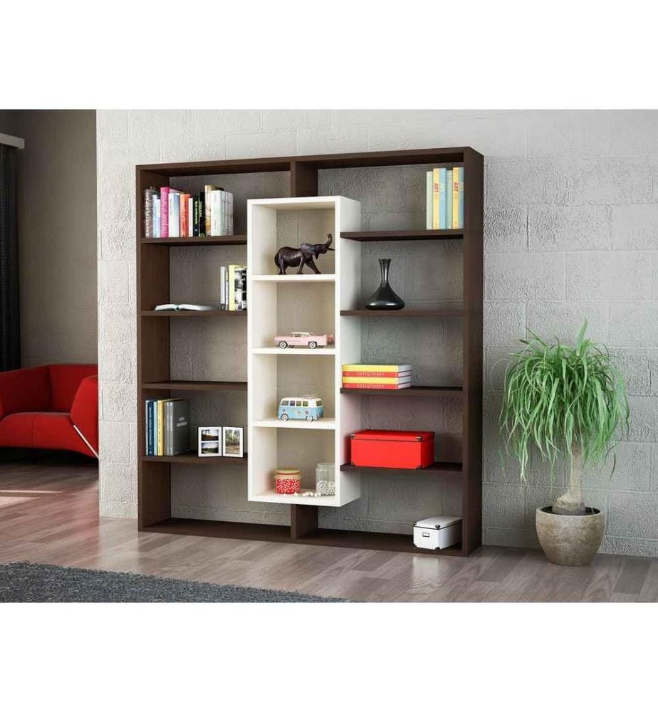 Libreria, betulla wengé, pannello truciolare rivestito di melamina