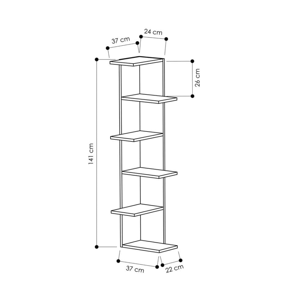 Scaffale, bianco, pannello truciolare rivestito in melamina