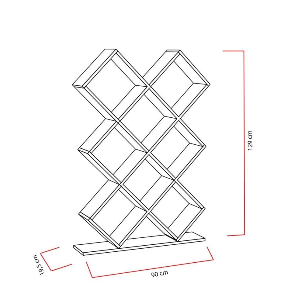 Scaffale, rosso, pannello truciolare rivestito in melamina