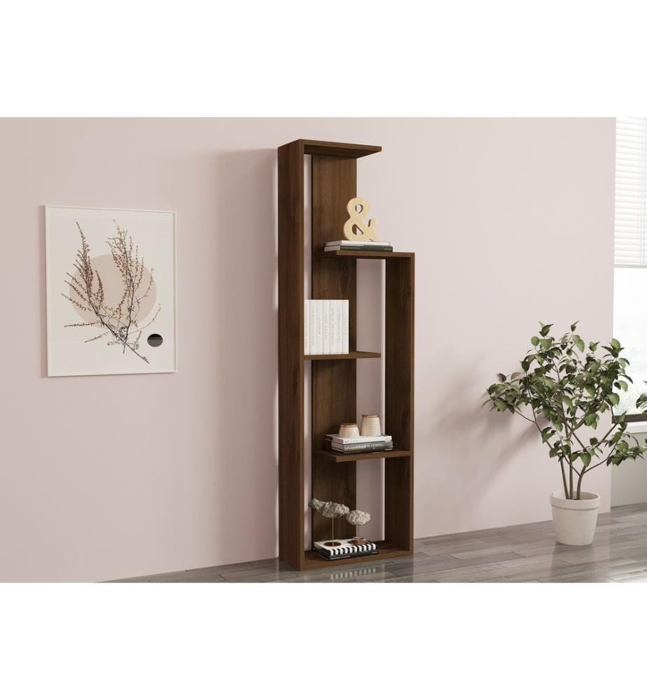 Bücherregal, Nussbaum, Melaminbeschichtete Spanplatte