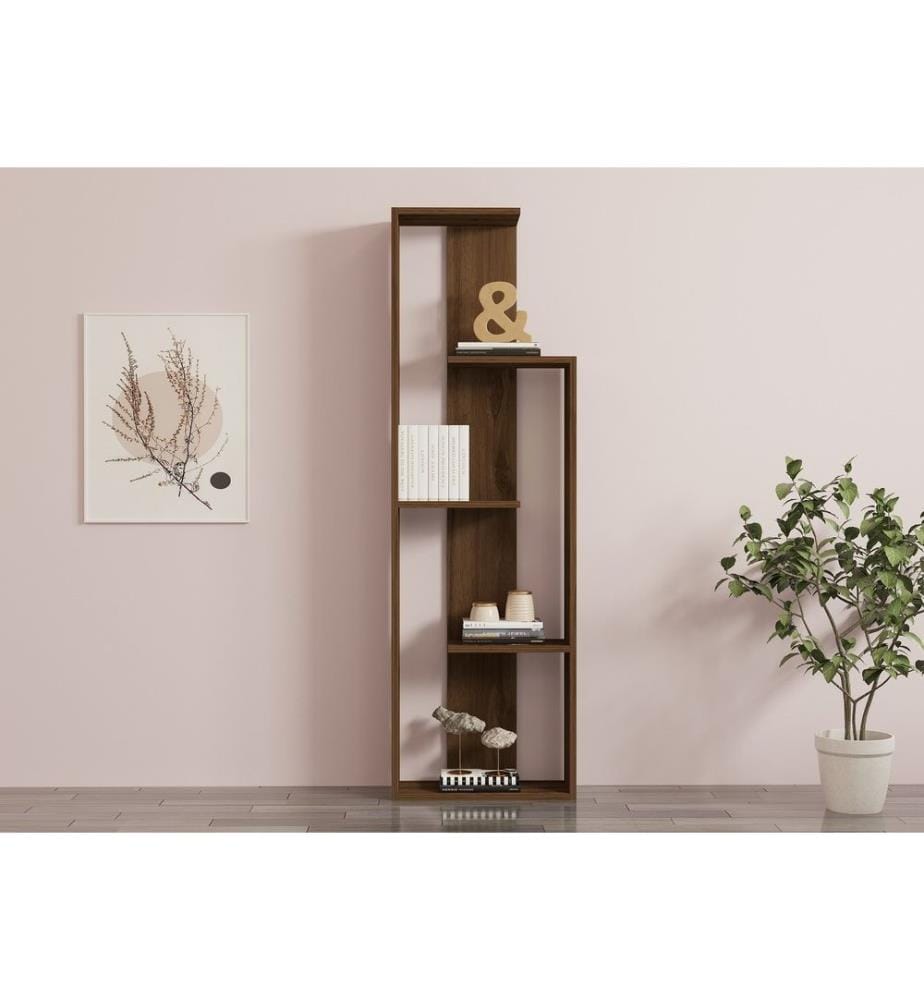 Bücherregal, Nussbaum, Melaminbeschichtete Spanplatte
