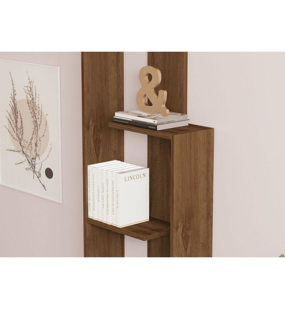 Bücherregal, Nussbaum, Melaminbeschichtete Spanplatte