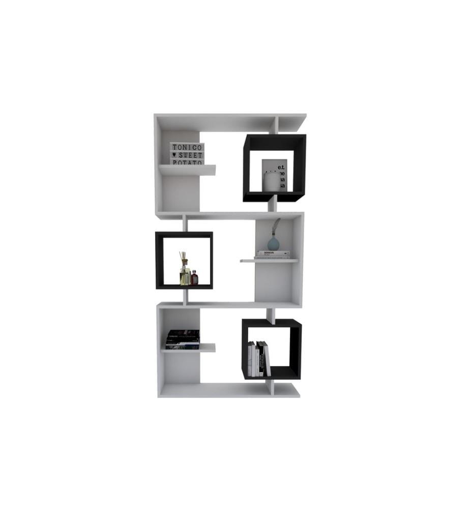 Libreria, Bianco Antracite, Pannello di particelle rivestito in melamina