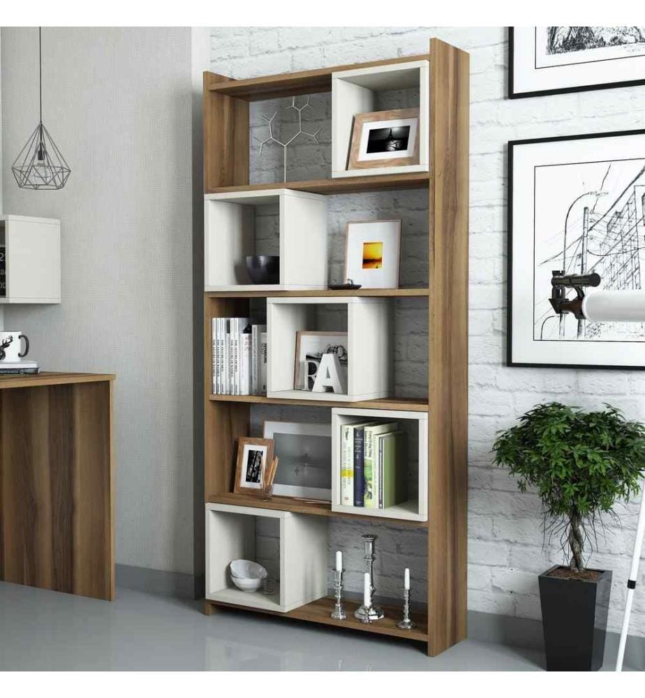 Libreria, Noce Crema, Pannello di particelle rivestito di melamina
