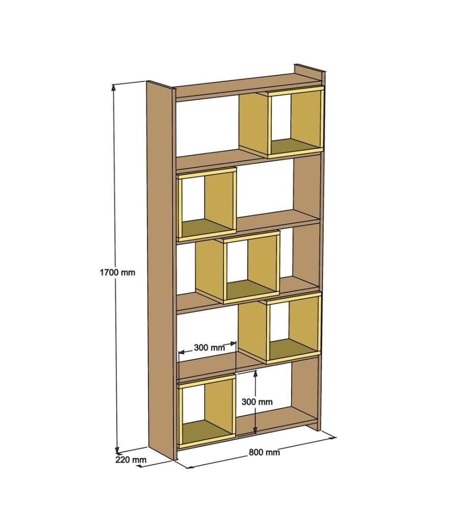 Libreria, Noce Crema, Pannello di particelle rivestito di melamina