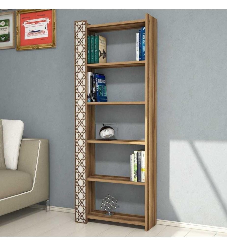 Bücherregal, Walnuss Creme, Melaminbeschichtete Spanplatte