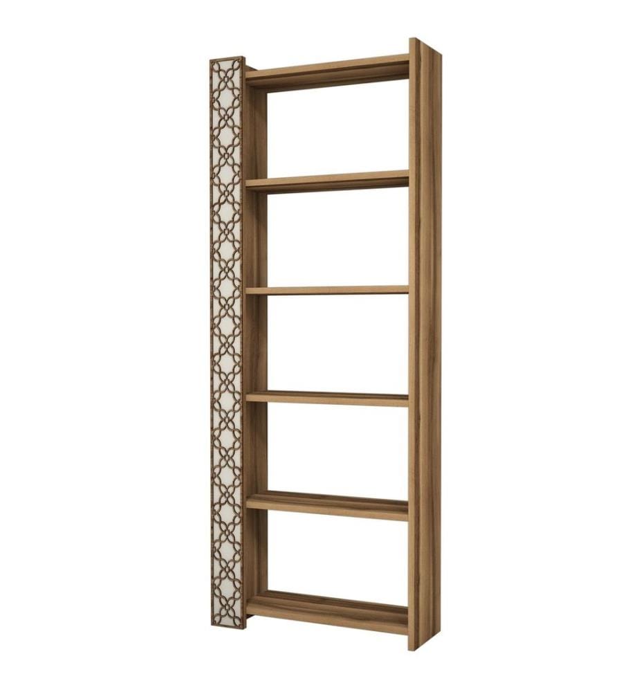 Bücherregal, Walnuss Creme, Melaminbeschichtete Spanplatte