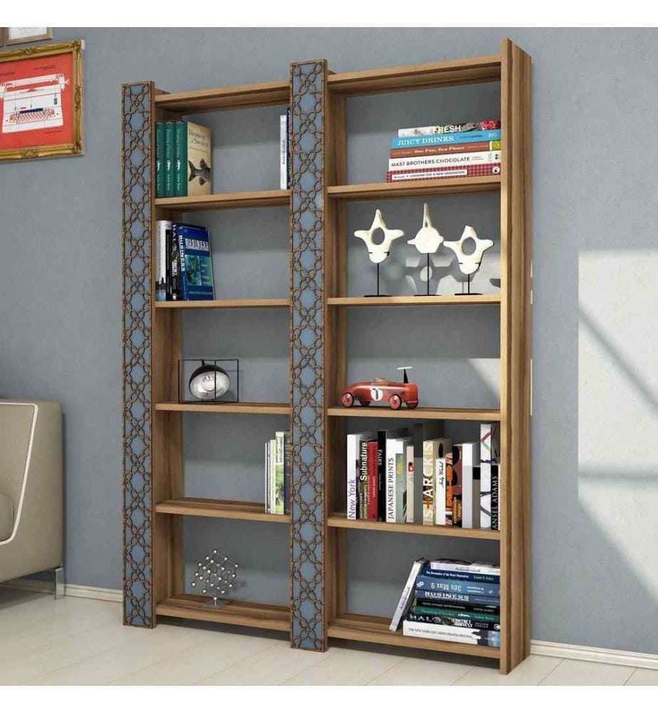 Libreria, calcedonio di noce, pannello di particelle rivestito di melamina