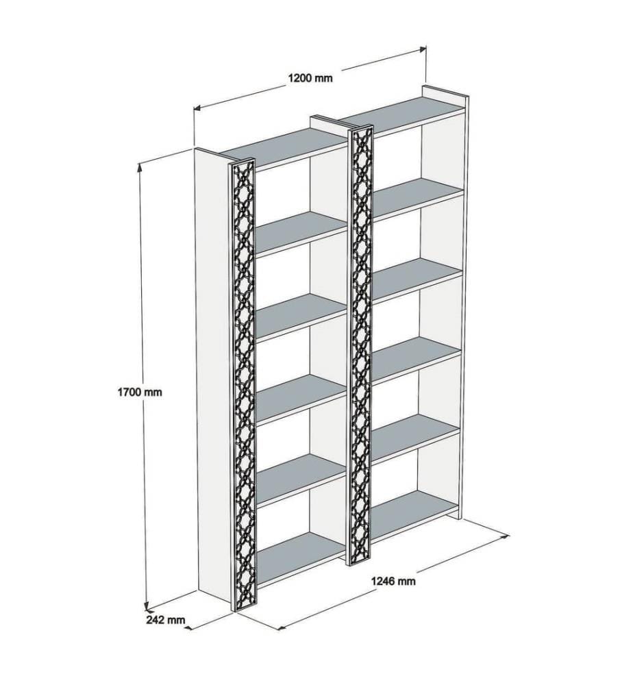 Bibliothèque, noyer crème, panneau de particules mélaminé
