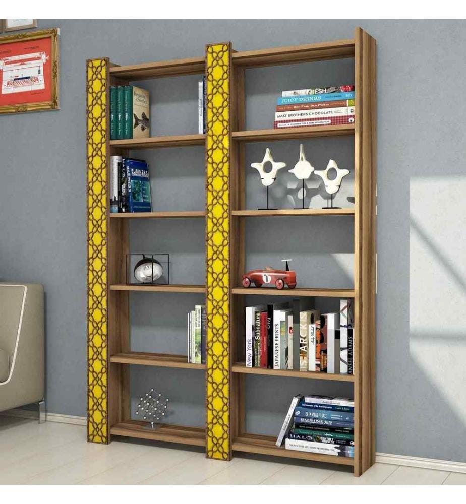 Libreria, giallo noce, pannello di particelle rivestito di melamina