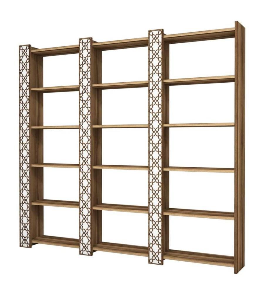 Libreria, bianco noce, pannello di particelle rivestito di melamina
