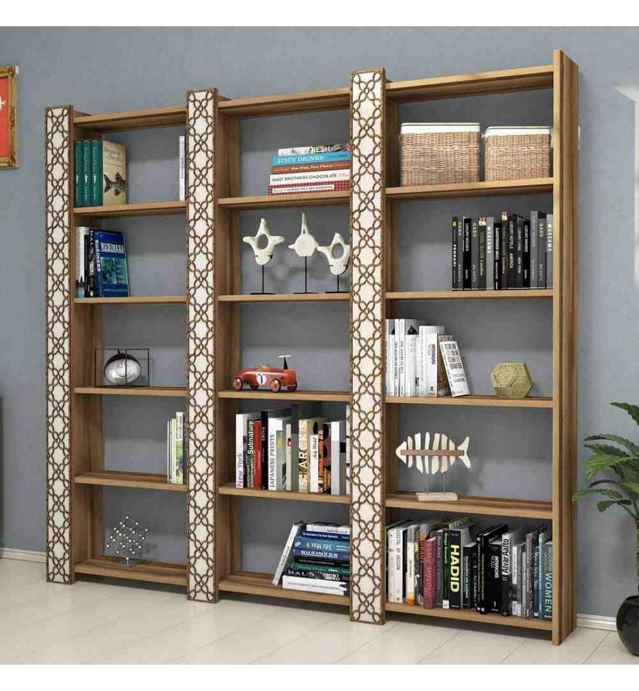 Libreria, Noce Crema, Pannello di particelle rivestito di melamina