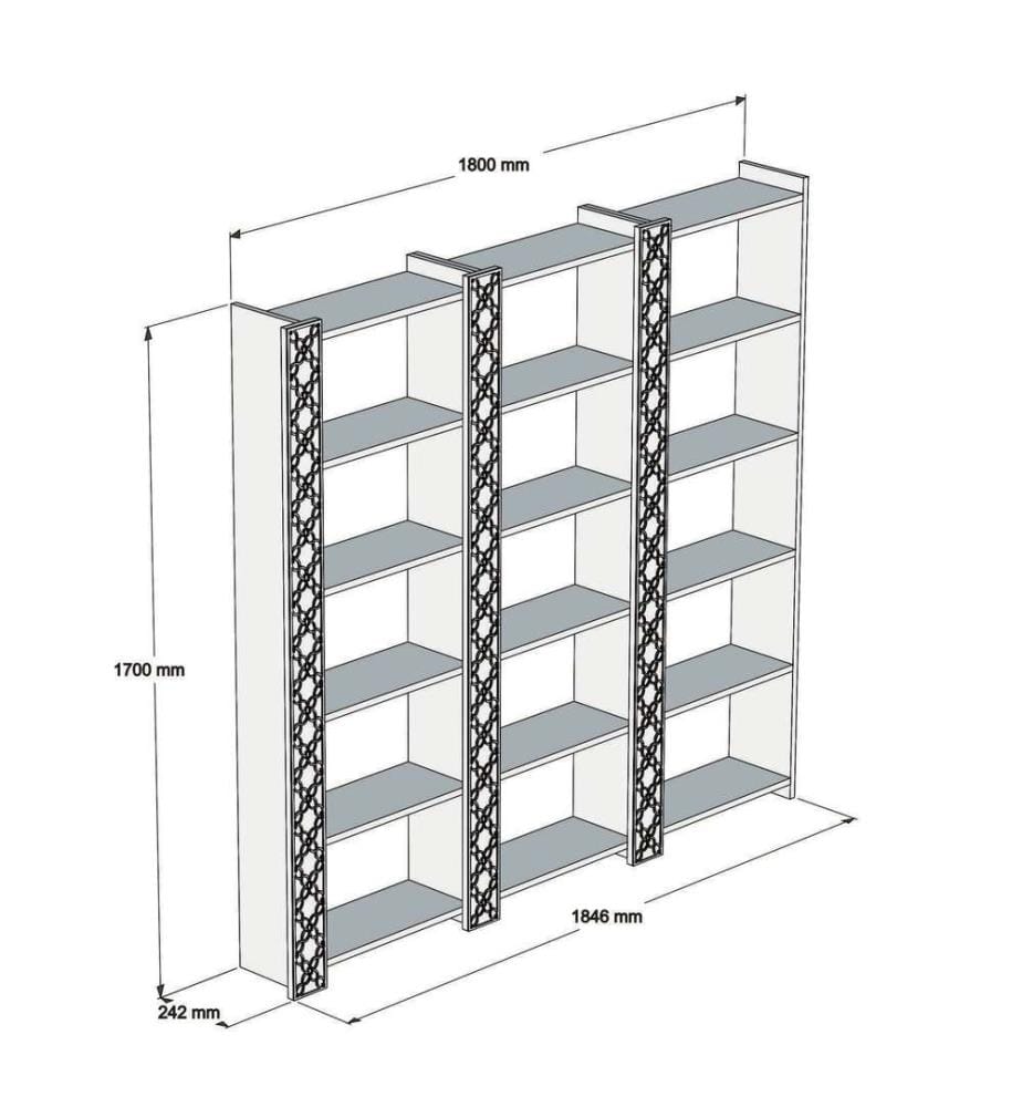 Libreria, Noce Crema, Pannello di particelle rivestito di melamina
